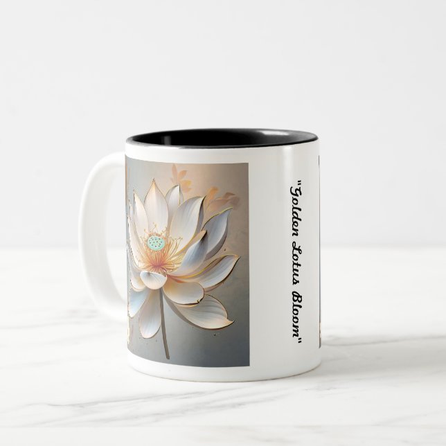 Taza Bicolor "Lotus se despliega en calma interior" (Anverso izquierdo)