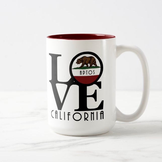 Taza Bicolor LOVE Aptos CA 15oz (Derecha)