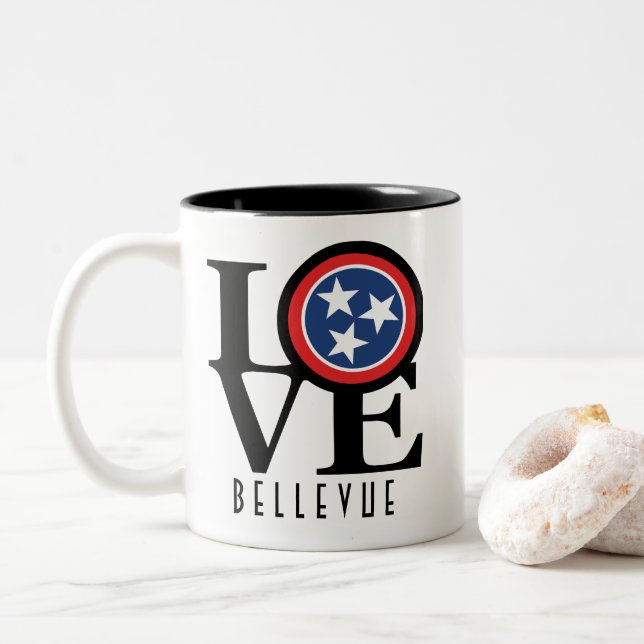 Taza Bicolor LOVE Bellevue Tennessee 11oz (Con donut)