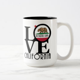 Taza Bicolor LOVE Boulder Creek California 15oz
