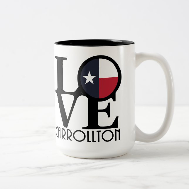 Taza Bicolor LOVE Carrollton Texas 15oz (Derecha)