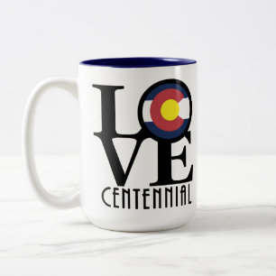 Taza Bicolor LOVE Centennial Colorado 15oz