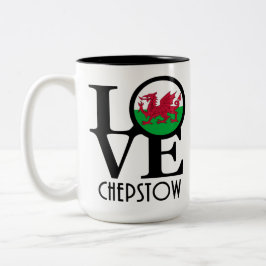 Taza Bicolor LOVE Chepstow Wales 15oz