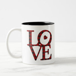 Taza Bicolor LOVE Cita Tartan El día de San Valentín