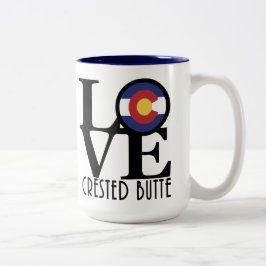 Taza Bicolor LOVE Crested Butte Colorado 15oz