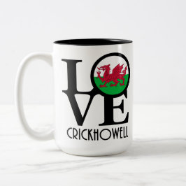 Taza Bicolor LOVE Crickhowell Wales 15oz