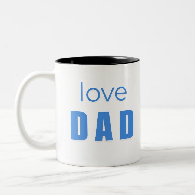 Taza Bicolor Love Dad Baby Boy mug (Izquierda)