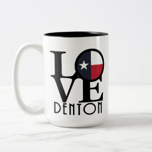 Taza Bicolor LOVE Denton Texas 15oz