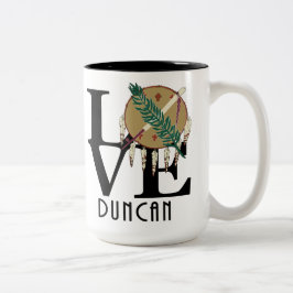 Taza Bicolor LOVE Duncan Oklahoma 15oz