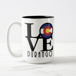 Taza Bicolor LOVE Durango Colorado 15oz