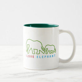 Taza Bicolor Love Elephant