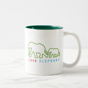 Taza Bicolor Love Elephant