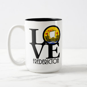 Taza Bicolor LOVE Fredericton New Brunswick 15oz Mug