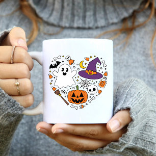 Taza Bicolor Love Heart Shape Halloween Birthday keepsakes