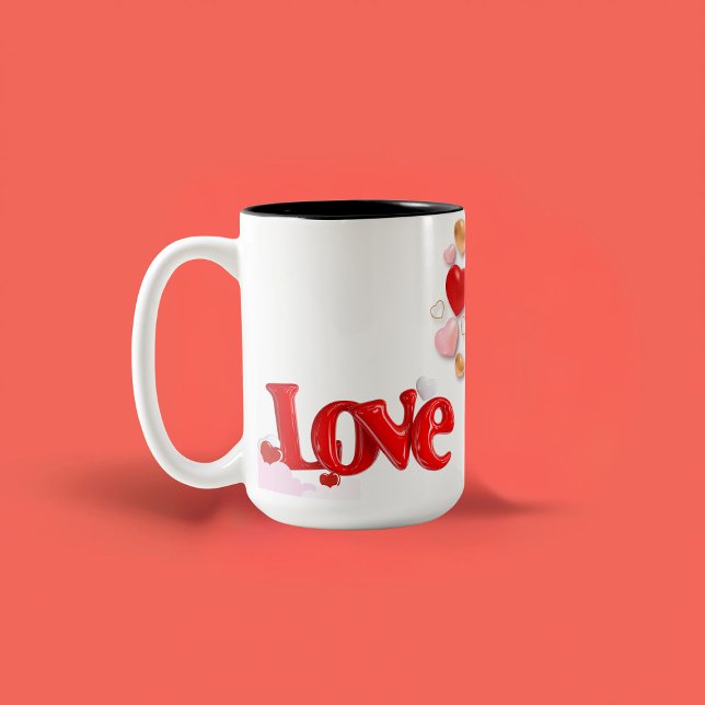 Taza Bicolor Love & Hearts Personalized  (Subido por el creador)