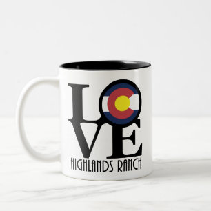 Taza Bicolor LOVE Highlands Ranch Colorado 11oz Mug