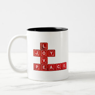Taza Bicolor Love Joy Peace