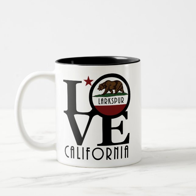 Taza Bicolor LOVE Larkspur California 11oz (Izquierda)