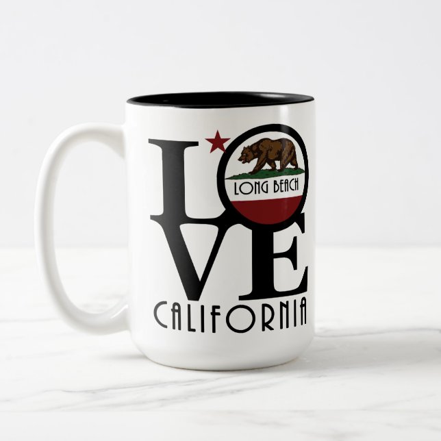Taza Bicolor LOVE Long Beach California 15oz (Izquierda)