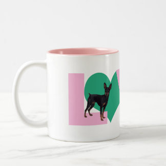 Taza Bicolor Love Min Pin Mug