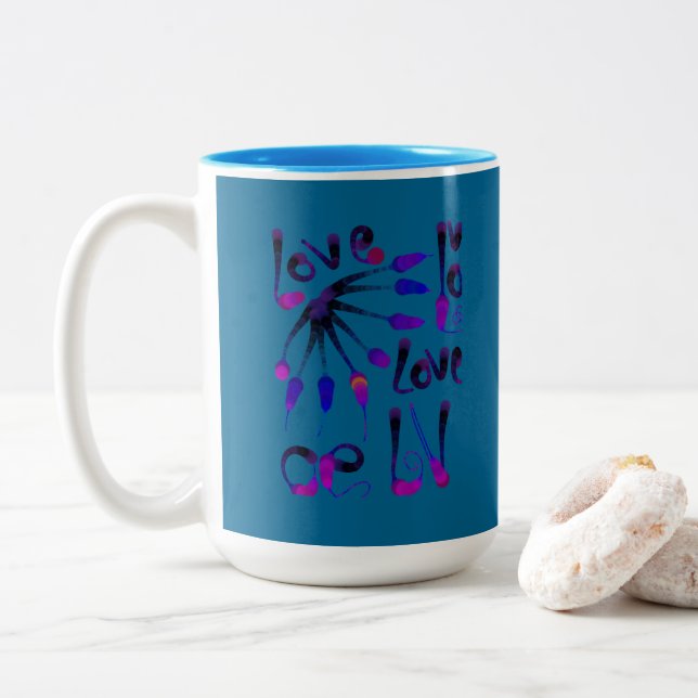 TAZA BICOLOR LOVE_MODERN_BLUE_SO CUTE (Con donut)
