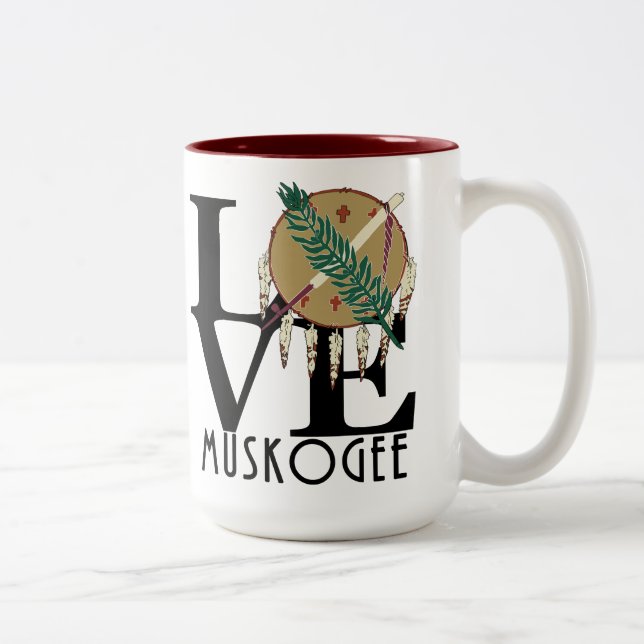 Taza Bicolor LOVE Muskogee OK 15oz (Derecha)