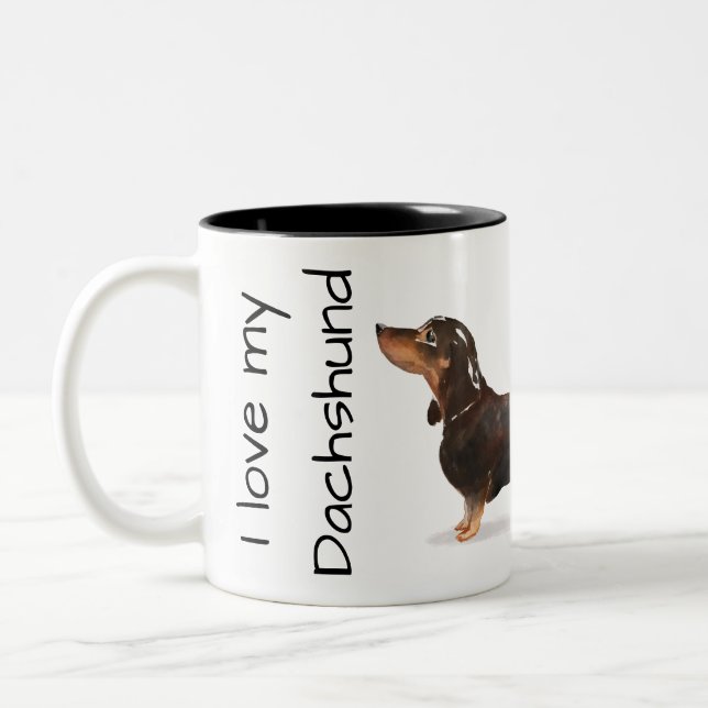 Taza Bicolor Love My Dachshund Mug (Izquierda)