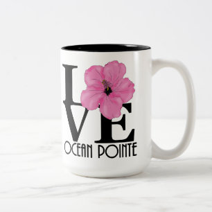 Taza Bicolor LOVE Ocean Pointe Hawaii 15 oz