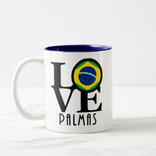 Taza Bicolor LOVE Palmas Brasil 11oz