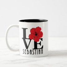 LOVE Sebastian 11oz hibisco rojo