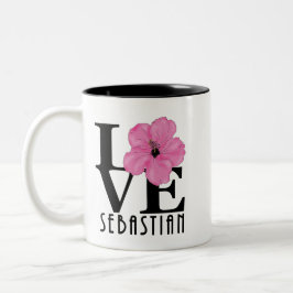 Taza Bicolor LOVE Sebastian 11oz hibisco rosa