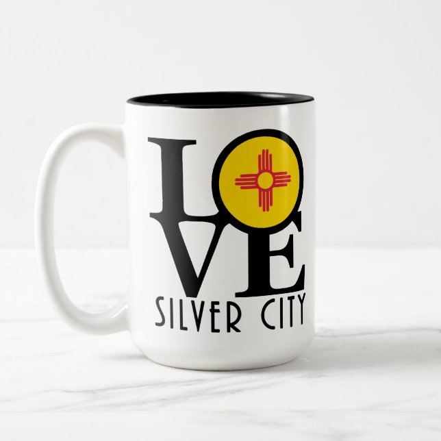 Taza Bicolor LOVE Silver City 15 oz (Izquierda)
