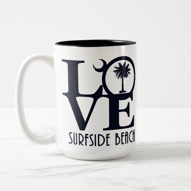 Taza Bicolor LOVE Surfside Beach SC 15oz (Izquierda)