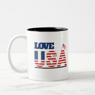 Taza Bicolor Love Usa nuevos diseños de mugre