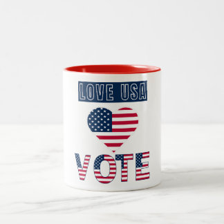 Taza Bicolor Love USA Vote