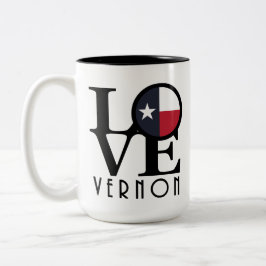 Taza Bicolor LOVE VErnon Texas 15oz
