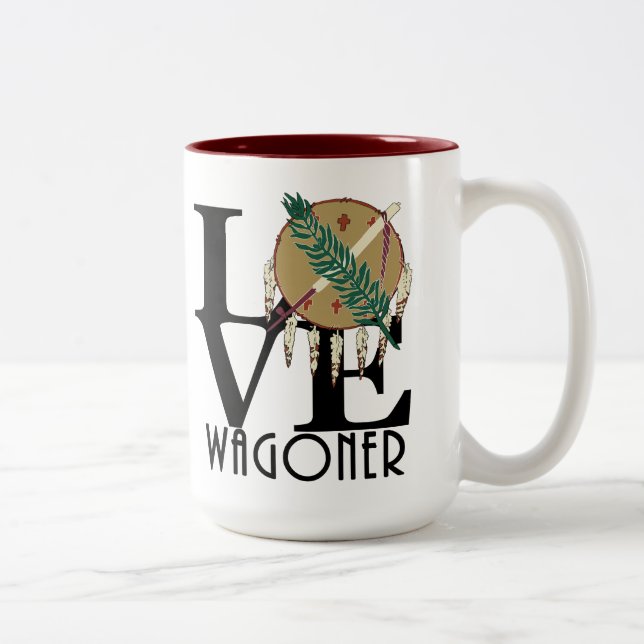 Taza Bicolor LOVE Wagoner Oklahoma 15oz (Derecha)