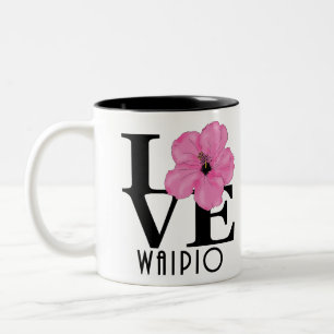 Taza Bicolor LOVE Waipio Hawaii Pink 11oz