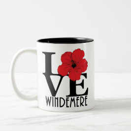 Taza Bicolor LOVE Windemere rojo hibiscus 11oz