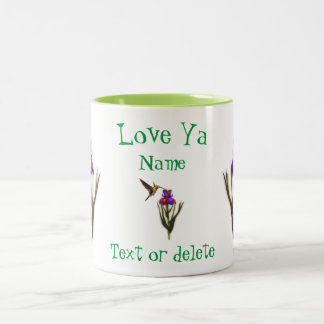 Taza Bicolor Love Ya Hummingbird Iris Personalizado