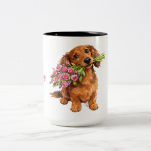 Taza Bicolor Love You Pup Mug