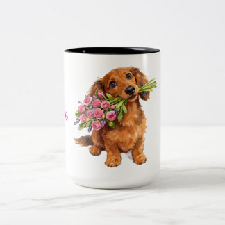 Taza Bicolor Love You Pup Mug