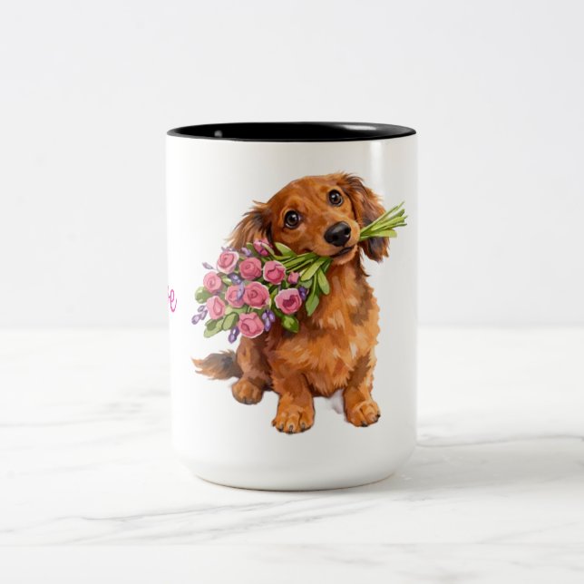 Taza Bicolor Love You Pup Mug (Centro)