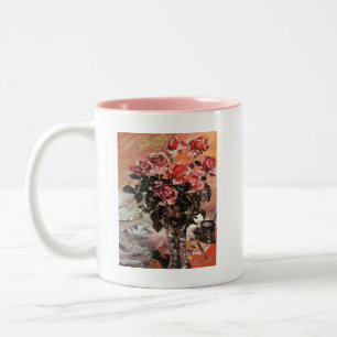 Taza Bicolor Lovis Corinth rosas-rosadas-1924 flores