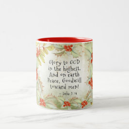 Taza Bicolor Lucas 2 14 Gloria a Dios en el más alto, Navidades