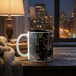 Taza Bicolor Luces de la ciudad de Boston