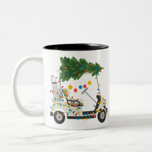 Taza Bicolor Luces de Navidad para Carrito de Golf Árbol de Nav