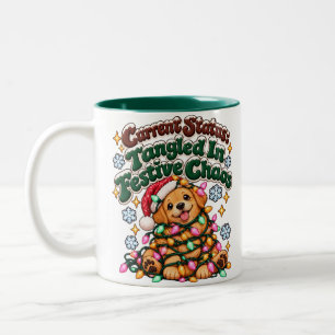 Taza Bicolor Luces divertidas de perro de Navidad Sarcasmo de i