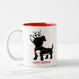 Taza Bicolor Luces Navidades Chiweenie