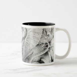 Taza Bicolor Luche entre los guerreros y un dragón, c.1450